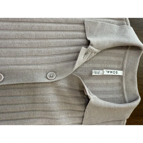 Soma Blush Lilac Ribbed Button Front Cardigan Cozy Knit Relaxed Fit Women’s M - Picture 11 of 11